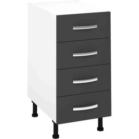 Mueble cocina bajo con 4 cajones en gris parís. 83 cm(alto)40 cm(ancho)58 cm(largo) (1/3)