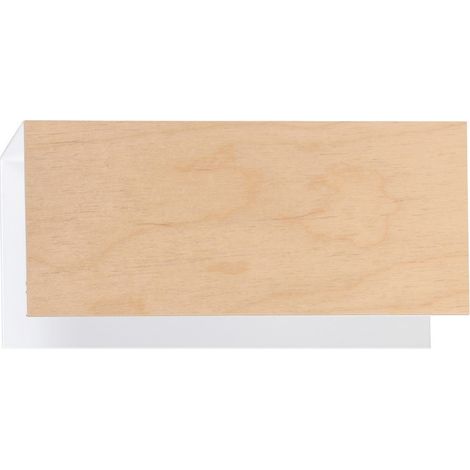 Applique 1 Luce Carlo In Acciaio Bianco Corpo Rettangolare E Legno Naturale (1/4)