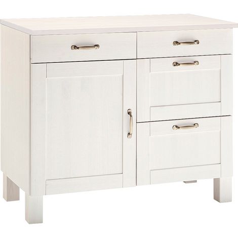 Alby-Buffet avec 1 porte et 4 tiroirs, couleur blanc (1/4)