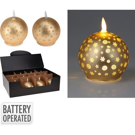 LED-Glühbirne Weihnachtskugel, Warmweiß, Gold. Basics