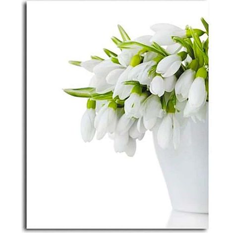 Tableau fleurs dans un vase blanc - 70 x 100 cm