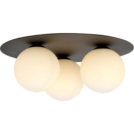 Plafoniera Emibig Solar 3 luci E14 dimmerabile nero/opalino (1/5)