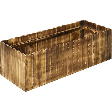 109L Raised Garden Bed- Wooden Rectangle Planter Box- Outdoor Herb Vegetable Flower Pot (100L x 40W x 30H cm) (1/5)