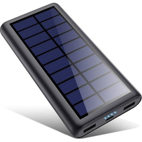Batterie externe solaire 26800mAh - HAWUJ - Power bank chargeur portable pour téléphones/tablettes (1/4)