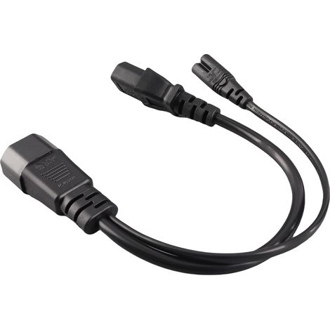 Cable de alimentación impermeable IEC320 C14 macho a C13 C7 hembra para focos, 100-250 V, 32 cm (1/5)