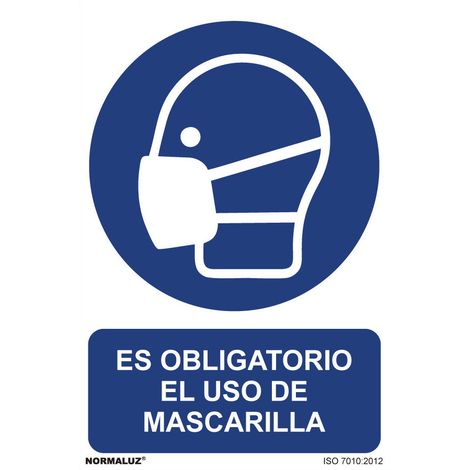Panneau Masque Obligatoire Espagnol Signalisation Claire, Bilingue, Durable - Normaluz