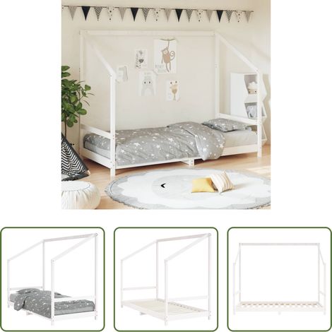 vidaXL Massivholz Kinderbett - Kinderbett Weiß 90x190 cm Massivholz Kiefer (1/5)