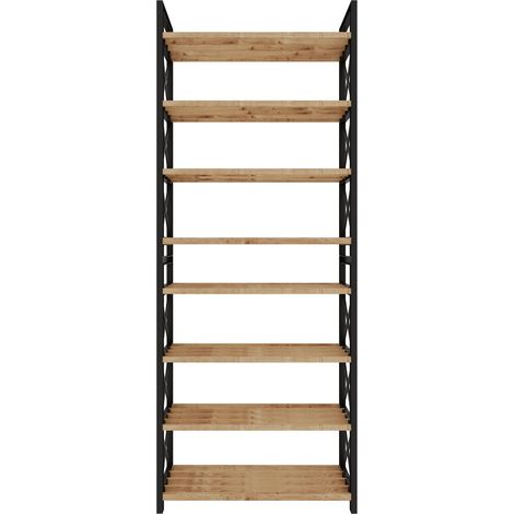Bibliothèque en bois "Plastic" - 46 x 18 x 128 cm - Noir