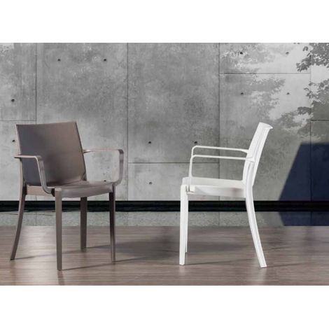 Chaise polypropylène Livio - Lot de 4-Blanc (1/5)