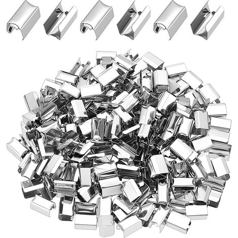 210 embout de Cordon Rectangulaire Pliable en Fer à Sertir de 11x7mm Pince pour Cordon en Cuir pour la Fabrication de Bijoux (1/5)