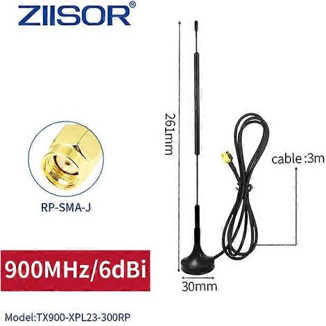 Antenne LoRa 868 MHz, antenne longue portée WiFi 915 MHz, compatible avec l'antenne à minerai d'hélium 923 MHz RP SMA mâle, antenne intérieure à faible ROS RP SMA mâle de 3 mètres. (1/5)