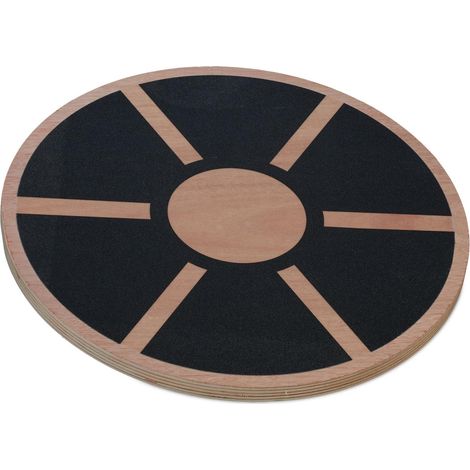 Planche d'équilibre ronde antidérapante fitness 8 x 40 cm renforce corps équilibre en bois brun (1/5)