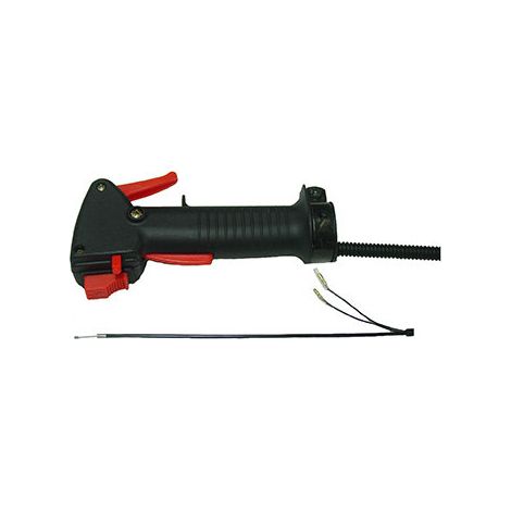 Manija completa ajustable para desbrozadora, compatible con manillar de ø: 19 mm - equipada con botón de encendido/apagado