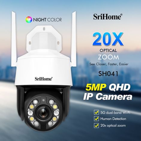 Telecamera Speed Dome 5MP SriHome: Zoom 20x, Audio Two-Way, Starlight, SD Card, WIFI (1/5)