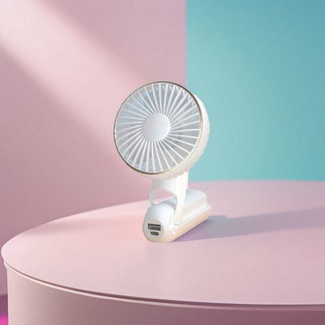 2024 New Folding Handheld USB Mini Fan, Portable Rechargeable Digital Display Pocket Fan for Home and Dormitory Use - Light Green (1/4)