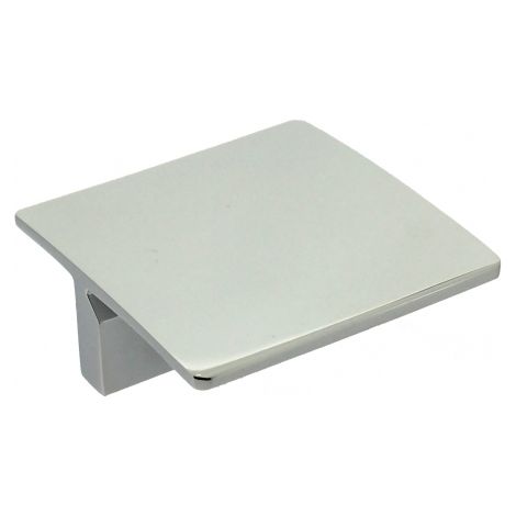 Ouvre&Déco – Poignée de meuble aluminium chromé brillant entraxe 32 mm – Largeur 61 mm – Hauteur 61 mm – Épaisseur 26 mm – Vis M4 sécable incluse