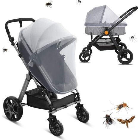 Moustiquaire universelle pour poussette, nacelle, siège auto et lit parapluie, protection anti-insectes bébé et enfant, filet respirant, taille standard (1/5)