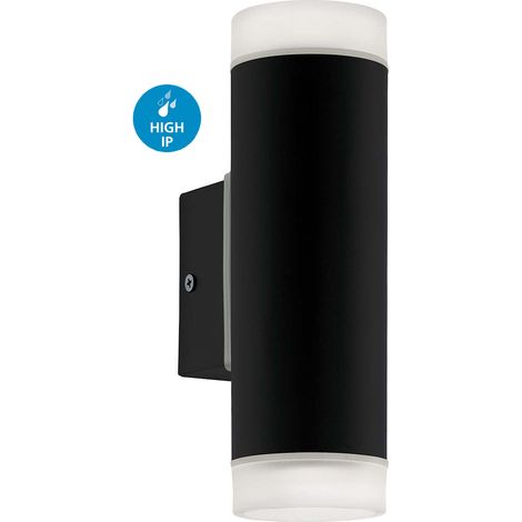 Applique Esterno Moderna Riga-Led Metallo Nero Policarbonato Bianco Led (1/5)