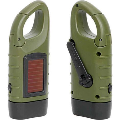 Lampe de poche solaire à LED et manivelle rechargeable, éclairage d'urgence pour activités de plein air [Classe d'efficacité énergétique A+++] (1/5)