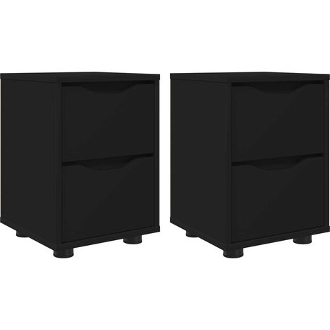 Maison Exclusive - Tables de chevet 2 pcs Noir 30,5 x 30 x 43 cm Bois d'ingénierie (1/5)