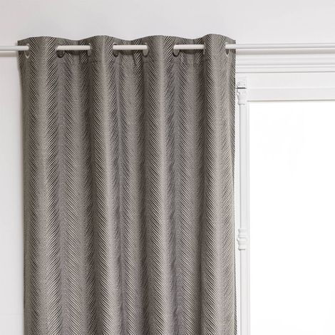 Rideau occultant Dana140x260cm gris Jacquard - Atmosphera créateur d'intérieur (1/3)