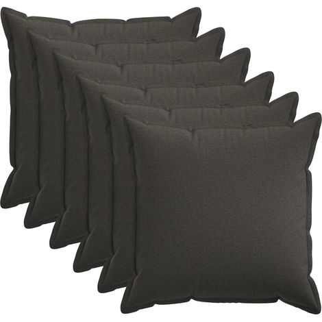 Federa 6 pz HOUTEN Grigio Scuro 55 x 55 cm Lino vidaXL (1/5)