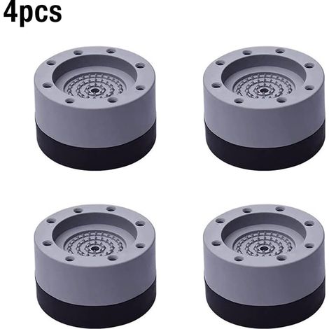 4 Pièces Coussin de Pieds de Machine à Laver, Coussin de Pieds de Laveuse Anti-vibrations,Coussin de Pied en Caoutchouc Antidérapant pour Sèche-linge, Lave-vaisselle, Réduire le Bruit (1/4)