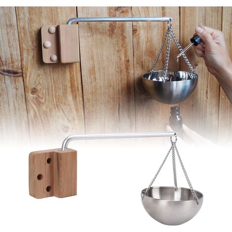 Portavasos para aceite de sauna – difusor de aromaterapia de acero inoxidable para spa y sauna – semicircular