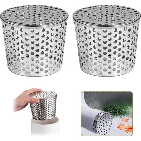 2 Pièces Crapaudine Gouttière, Grille Gouttière anti Feuilles, Protege Gouttiere Contre Feuilles, Crapaudine Acier Inoxydable, pour Écoulement Toit Plat, Écoulements, Tuyaux Descente(90-110 mm) (1/5)