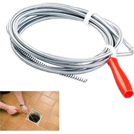 Spirale de débouchage de canalisations - Spirale de débouchage écologique - Solution flexible pour les bouchons - Spirale de débouchage 3,2 m x 5 mm (1/5)
