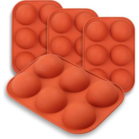 Molde de silicona esférico mediano, 4 moldes para hornear para hacer chocolate, pastel, gelatina, mousse de cúpula (1/5)