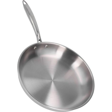 Poêle Inox Anti Adhésive Skillet Cuisine Poignée Épaissi – Convient Tous Feux 22cm / 8.7in (1/5)