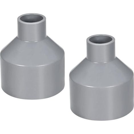 Raccord de tuyau en PVC réducteur 50 mm x 20 mm, raccord moyeu à moyeu, gris, 2 pièces (1/5)