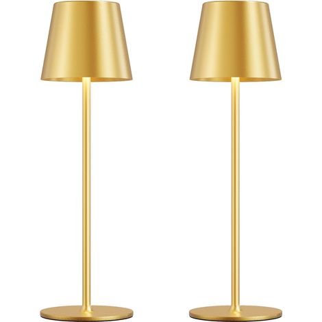 Lot de 2 lampes de table LED sans fil, rechargeables, tactile, 3 couleurs – Chevet & Bureau (1/5)