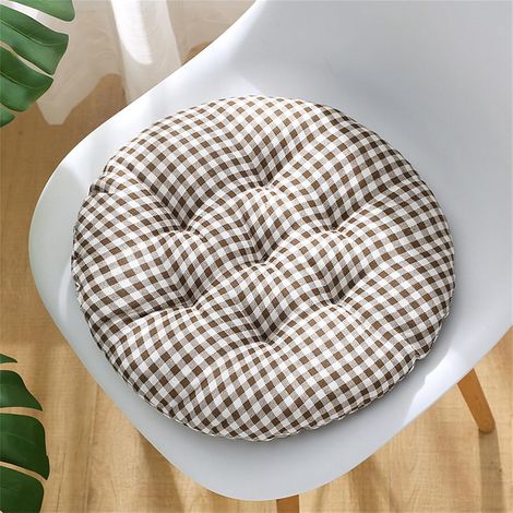CCYKXA Rundes Stuhlkissen, Stuhlkissen aus Leinen mit schlichtem geometrischem Muster, waschbares Stuhlkissen, Outdoor-Kissen, dickes Tatami-Stuhlkissen, für drinnen und draußen im Garten (40 cm - 1 S (1/4)