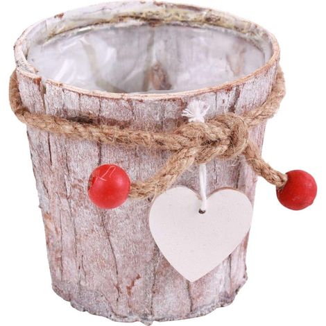 Cache-pot en écorce et jute, diam. 10 x H. 10 cm (lot de 10) (1/2)