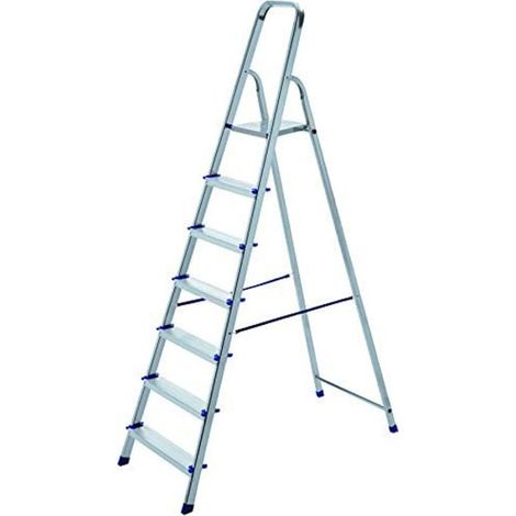 Trade Shop - LEITER KLAPPLEITER 7 RUTSCHFEST STUFE ALUMINIUMLEITER MAX 150KG -