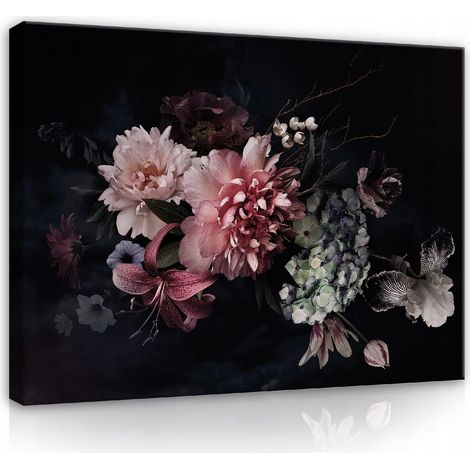 Peinture fleurs toile moderne chambre 120x80 (1/3)