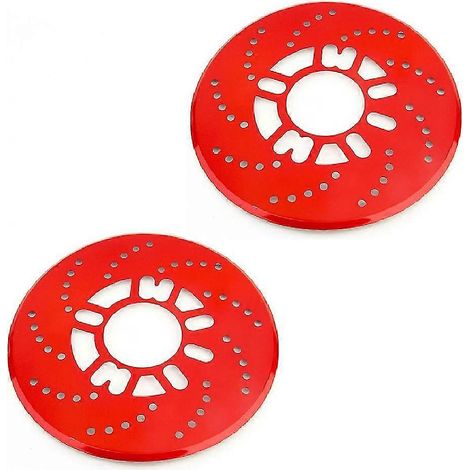 Lot de 2 cache-disques de freins à tambour 14 pouces, décoratifs, en aluminium, anti-poussière, pour roues arrière de voiture, universels - Rouge (1/5)