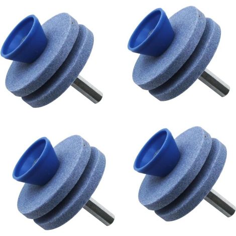 Affûteur de lame de tondeuse à gazon durable pour outils de jardin, perceuse électrique, double couche, 4 pièce (bleu) (1/4)