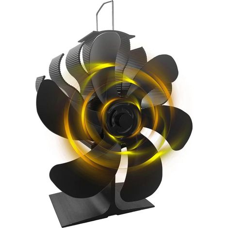 Ventilateur pour poêles à bois, 6 pales, silencieux, Ventilateur de Cheminée Alimenté Par la Chaleur pour Poêle à Bois/Cheminée/Gaz/Bûche (1/5)