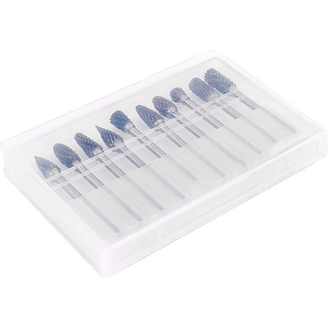 Ortviai Fraise carbure de tungstène 3 x 6 mm – Lot de 10 pièces pour outil rotatif, gravure et meulage (1/3)