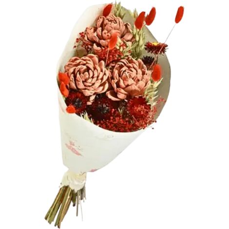 Bouquet de fleurs séchées Orange 50 cm