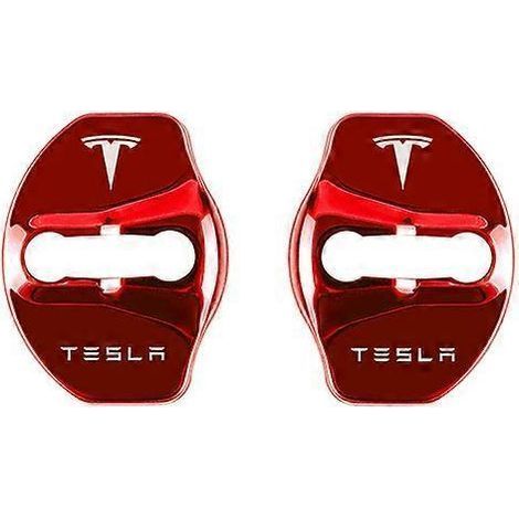 pièces de coques de verrouillage de porte de voiture, emblèmes automobiles, style automobile pour Tesla modèle 3 modèle XY, accessoires de protection automobile