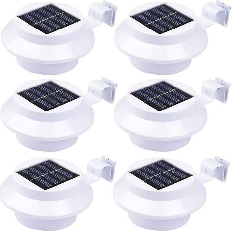 6 lampes solaires étanches pour gouttières, clôtures et jardins, LED, IP44, autonomie 6-8 h (1/5)