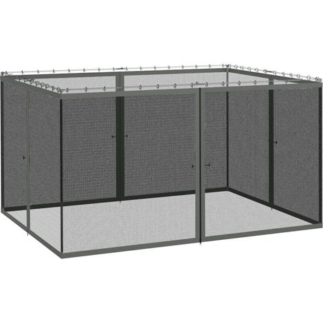 Moustiquaires pour tonnelle barnum pavillon de jardin 3 x 4 m - lot de 4 moustiquaires zippées + crochets d'attaches (1/5)