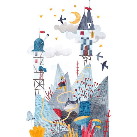 Papier peint panoramique Enfants - Village - 390 cm x 552 cm (1/2)