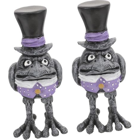 2 Pièces Ornements de Statue de Corbeau d'halloween décoration extérieure Halloween décoration Halloween Accessoire d'aménagement de Maison hantée Moyens de Dissuasion Porte Masque (1/5)