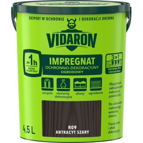 Impregnación para jardín Vidaron gris antracita R09 4.5L (1/2)