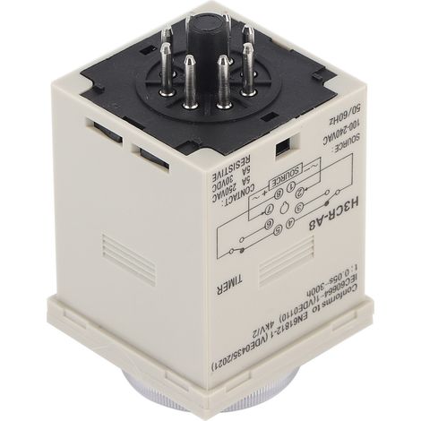 Minuterie à Temporisation H3CRA8 1.2S300H, Relais à Cadran 8 Broches AC220V